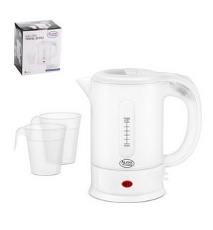 Travel Kettle with 2 cups, 500ml, Transparent Plastic, AC110 643700207784
