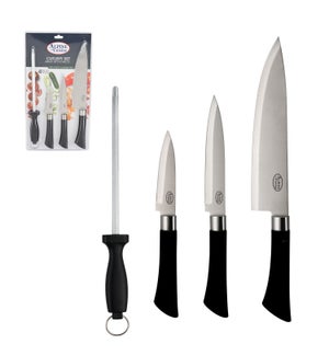 Cutlery set 4pc, with Black Handle                           643700213693