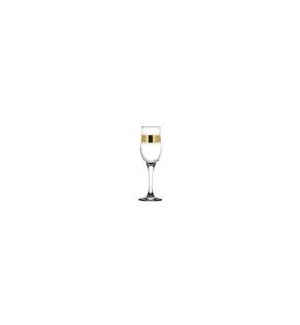 Champagne Glass 6pc 190mL Set Gold Pyramid                   64370028439