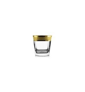 Whiskey Glass 6pc 10.50 OZ Set Gold Carat Pattern            64370028444