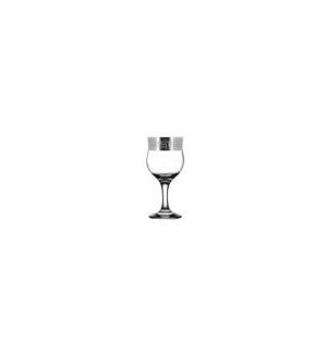 Wine Glass 6pc 8.10 oz  Set Silver Baroque Pattern           64370028449