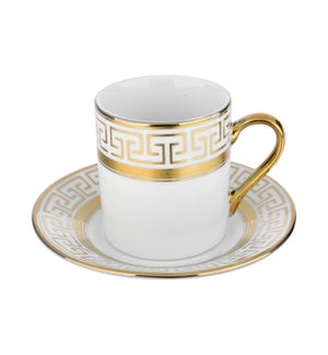Coffee Cup and Saucer 3.5oz Gold Decal Porcelain             643700292292