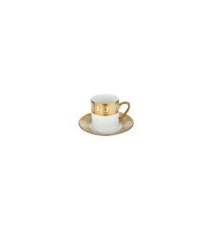Coffee Cup and Saucer 3.5oz Gold Decal Porcelain             643700292315