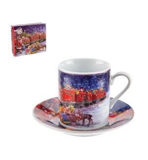 Coffee Cup and Saucer 6 by 6,3.5oz with Christmas Design Por 643700309211