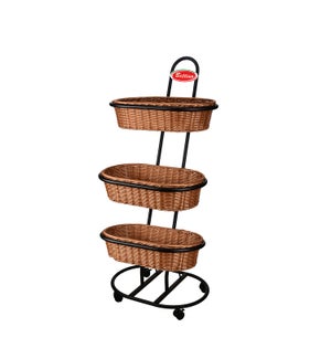 Basket Rack For Nut 24x30.5x55in with 3pc Tawny Oval Solid P 643700313324