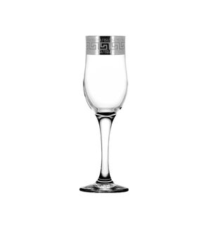 Champagne Glass 6pc  6.4 oz  Set Silver  Baroque Pattern     643700324696