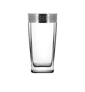 Cocktail Glass 6pc 10.30 oz  Set Silver  Baroque Pattern     643700324733