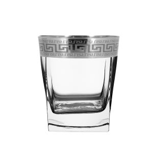 Whiskey Glass 6pc 6.95 oz  Set Silver Baroque Pattern        643700324757