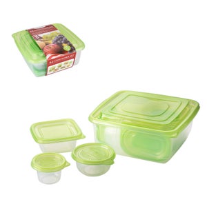 Food Container 42pc Set Plastic with Green Lid               643700325648