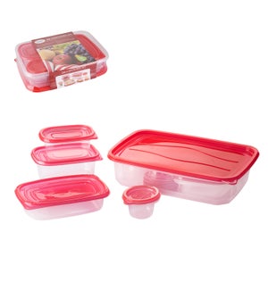 Food Container 26pc Set Plastic with Red Lid                 643700325679