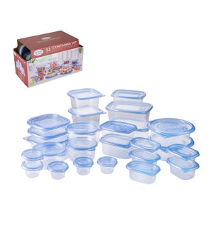 Food Container 52pc Set Plastic with Blue Lid                643700325709