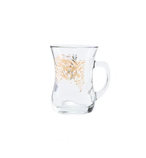 Glass Mug 2Pc Folia Gold 7.60oz                              643700328649