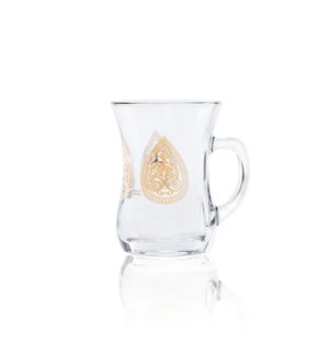 Glass Mug 2Pc Greek Gold 7.60oz                              643700328656