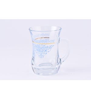 Glass Mug 2Pc Palette Gold Blue 7.60oz                       643700328762