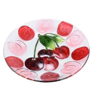 Round Cherry Glass Plate 12in                                643700350381
