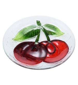 Round Cherry Glass Plate 12in                                643700350398