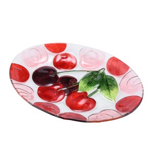 Oval Cherry Glass Plate 16in                                 643700350411