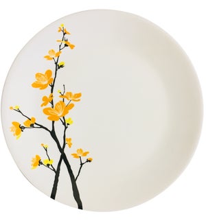Melamine Urmi Dinner Plate 11in Yellow Orchid Flower         643700351906