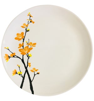 Melamine Urmi Medium Plate 9in Yellow Orchid Flower          643700351913