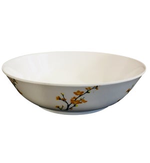 Melamine Serving Bowl Small 7.5in Yellow Orchid Flower       643700351944