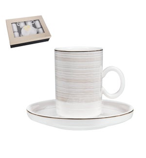 "Coffee Cup and Saucer 6 by 6,3.5 oz Porcelain"              643700356406