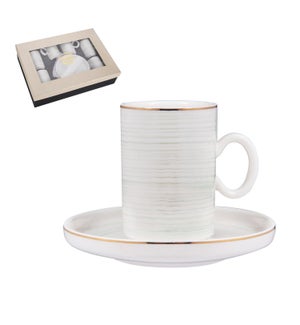 "Coffee Cup and Saucer 6 by 6,3.5 oz Porcelain"              643700356413