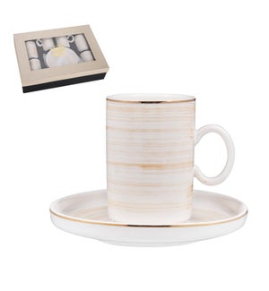 "Coffee Cup and Saucer 6 by 6,3.5 oz Porcelain"              643700356420