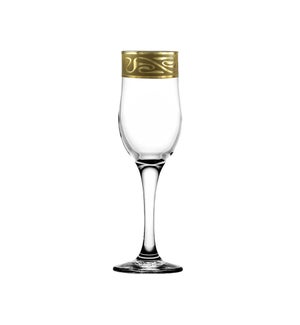 "Champagne Glass with Pattern ""Lagoon"" 6.5 oz,Gold Color"  643700357403