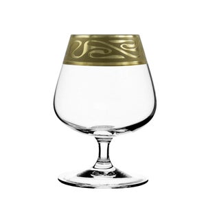 "Brandy Glass 6pc Set with a ""Lagoon"" 14 oz,Gold Color"    643700357434