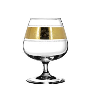 "Brandy Glass 6pc set with a ""Pyramid"" 14oz,Gold color "   643700357533