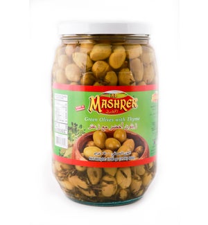 Al Mashrek Green Olives with Thyme 60oz 1700g                643700361318