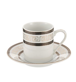 Super White Porcelain Coffee Cup and Saucer 6 by 6 Set       643700371362