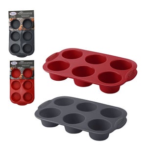 Silicone 6 Cupcake mould Asst Colors                         643700386298