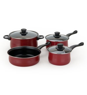 Cookware Set 7pc Nonstick coating Carbon Steel.Red           643700216519