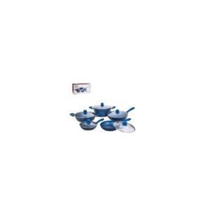 Forge Alum. Cookware 10pc Set,BlueNon-stick w/Marble Coating 643700289322
