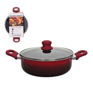 HB Low Pot Aluminum10in Nonstick Coating with Glass Lid, Sof 643700267542