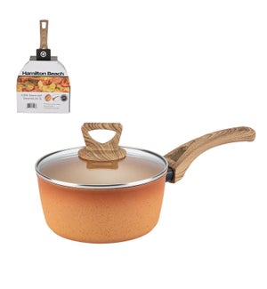 HB Forged Alum Sauce Pan 2.8Qt Terracotta Nonstick Coating a 643700324283