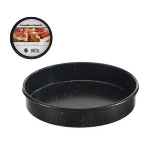 HB Carbon Steel Round Cake Pan 9.5in Black Nonstick with Mar 643700385895