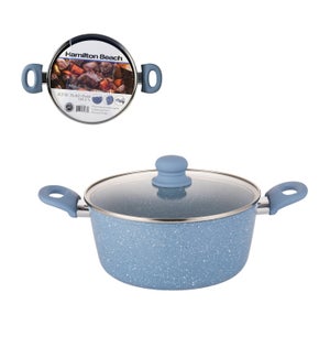 "HB Forged Alu. Dutch Oven 4.5Qt,Blue nonstick with marble c 643700356680