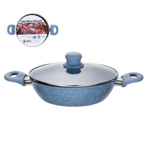 "HB Forged Alu. Low Pot 3.5Qt,Blue nonstick with marble coat 643700356703