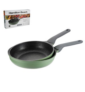 HB Die Cast Alum. Fry Pan 2pc Set 10" and 11" Black with Mar 643700379856