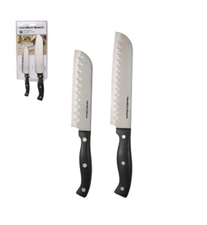 HB 2pc Santoku set, 2.2mm, ABS full tang with rivets in clam 643700222084