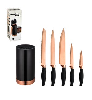 Hamilton Beach Cutlery 6pc Set with Rose Gold Coated Blade,  643700269416