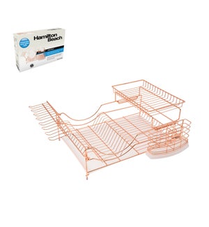 HB Dish Rack Chrome plated with plastic tray 23in Rose Gold  643700279736