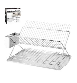 HB Dish Rack 2 Tier SS 21x14x11in with SS Cutlery Holder     643700313416