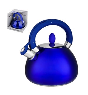 HB Tea Kettle SS 3L Whistling with Soft Touch Handle, Blue   643700255211