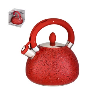 HB Tea Kettle SS 3L Whistling with Soft Touch Handle, Red Ma 643700256713