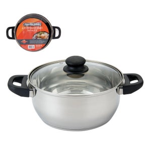 PS Dutch Oven SS 4.5Qt Bakelite Handle with Glass Lid        643700273758