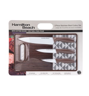 HB Cutlery 4pc Set SS with White Coating Blade, PP Cutting B 643700290212
