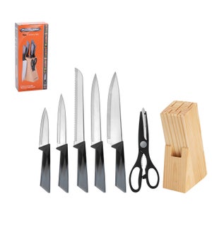 Proctor Silex Cutlery 7pc Set SS,Black and Gray Gradient Han 643700305879